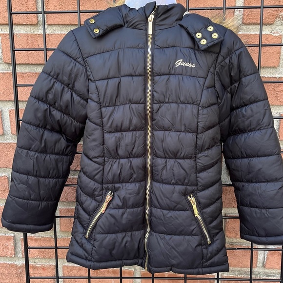 🔥🔥SALE🔥🔥Girls Black Puffer Style Hooded Jacket Size 7